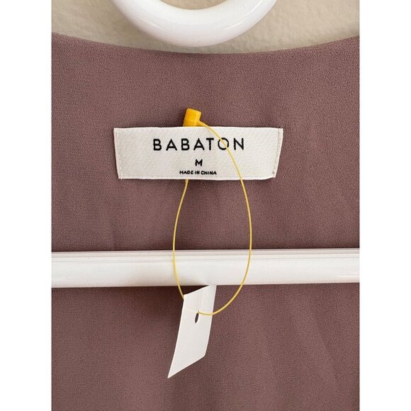 Aritzia Babaton Optima True Wrap Mini Dress Size M  Mauve Mocha Mousse - Picture 9 of 16